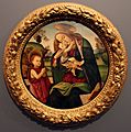 Sandro botticelli e bottega, madonna col bambino e san giovannino in un tondo, 1490-1500 ca. 01