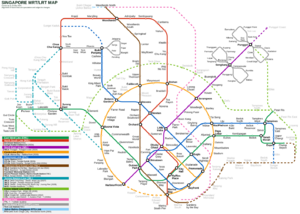 Singapore MRT and LRT System Map