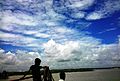 Sky over river padma