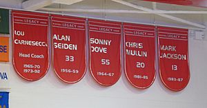 St. John's retired numbers 13,20,33, and 55