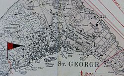 St George's Town and St George's Garrison , Bermuda OS Map Lieut AJ Savage 1901.jpg