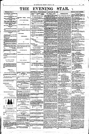 The Evening Star Montreal 1869