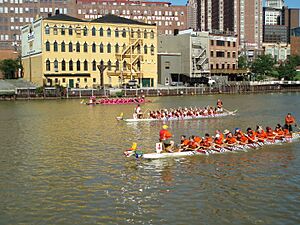 Three Dragon Boats in Last Race of the Day
