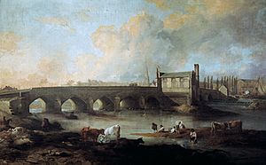 Wakefield Bridge and Chantry Chapel by Philip Reinagle 1793