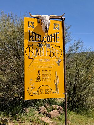 Welcome to Bumble Bee, AZ road sign, 2017