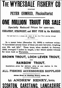 Wyresdale Park fishery ad 1900