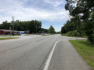 2019-05-22 15 13 04 View south along Maryland State Route 210 (Indian Head Highway) at Poplar Lane in Indian Head, Charles County, Maryland