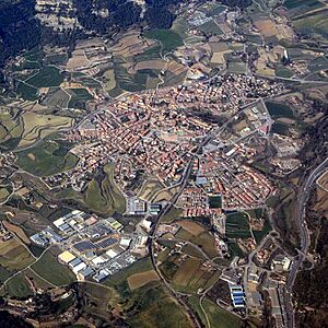 Aerial view of Centelles, Barcelona Province (cropped).jpg