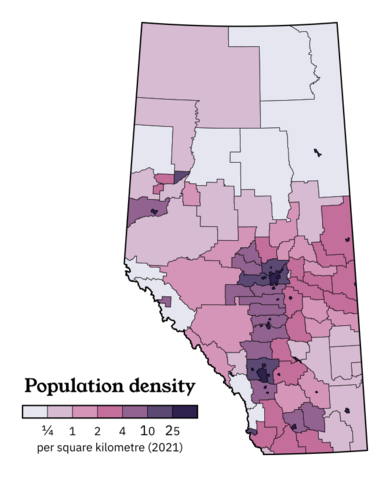 Alberta population density 2021