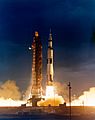 Apollo 14 Saturn V climbs