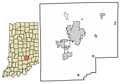 Location of Jonesville in Bartholomew County, Indiana.
