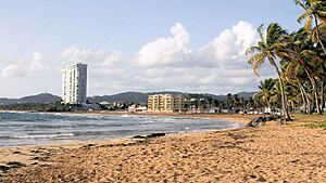 Buildings on the coast of Luquillo, Puerto Rico