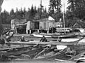 Canoes and a boathouse at Brockton Point 1897