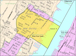 Census Bureau map of West New York, New Jersey
