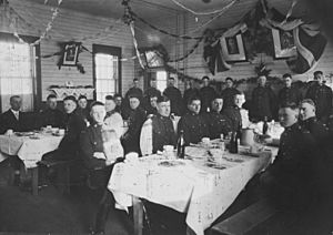 Christmas dinner at Royal North West Mounted Police station, Fort Macleod (15902402559)