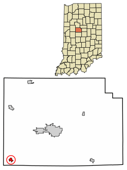 Location of Colfax in Clinton County, Indiana.