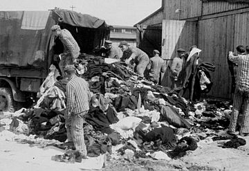 Confiscated clothing in the "Canada" section of Auschwitz