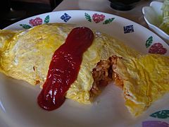 Cutopen-local-shop-omurice-with-ketchup-Japan-nov2014