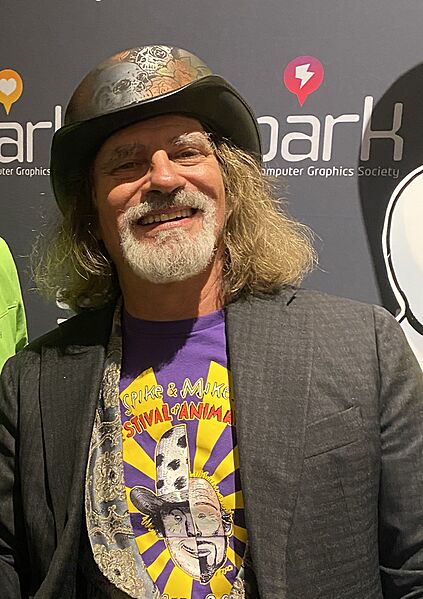 David Silverman with a fan