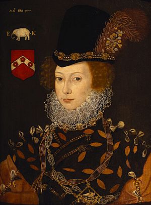 Portrait of Elizabeth Knollys by an unknown painter after George Gower, 1577