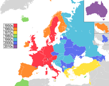 Eurovision participation map