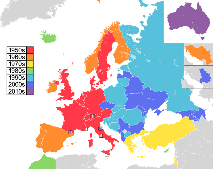 Eurovision participation map