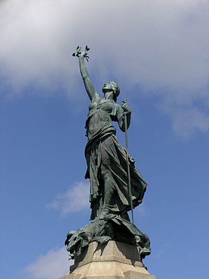 Figure of Victory atop Exeter War Memorial