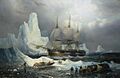 François Etienne Musin (1820-1888) - HMS 'Erebus' in the Ice, 1846 - BHC3325 - Royal Museums Greenwich