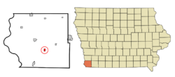 Location of Riverton, Iowa