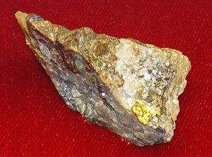 Gold-quartz-galena-garnet (Battle Branch Mine, Georgia, USA) (16976083387)