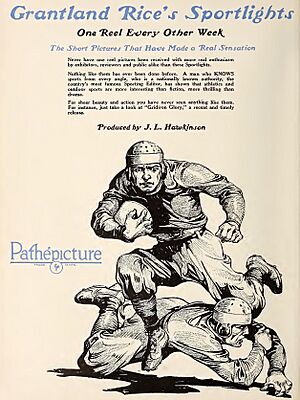 Grantland Rice's Sportlights ad in Exhibitor's Trade Review (Nov 1924-Feb 1925) (IA exh00newy) (page 262 crop)