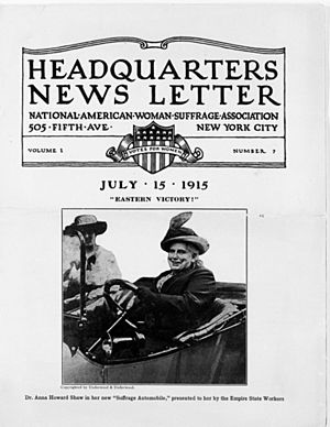 Headquarters News Letter of NAWSA, July 15, 1915 'Eastern Victory'
