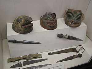Helmets knives Kunstkamera (Saint Petersburg)