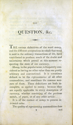 Huskisson - Question concerning the depreciation of our currency, 1810 - 5221173