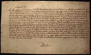 Jean le Bon letter from Windsor to his son Charles about Pierre de la Batut