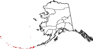 Map of Alaska highlighting Aleutians West Census Area