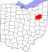 State map highlighting Stark County