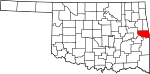 State map highlighting Sequoyah County
