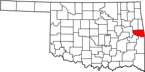 Map of Oklahoma highlighting Sequoyah County