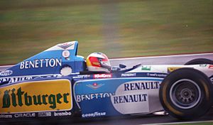 Michael Schumacher - Benetton B195 at the 1995 British Grand Prix, Silverstone (49704066181)