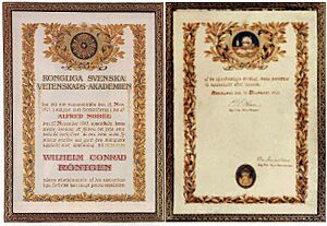 Nobel Prize diplom Wilhelm Conrad Röntgen