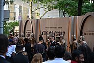 Individuals dressed in costume as Trojan soldiers at the New York City premiere of The Odyssey on July 14, 2026