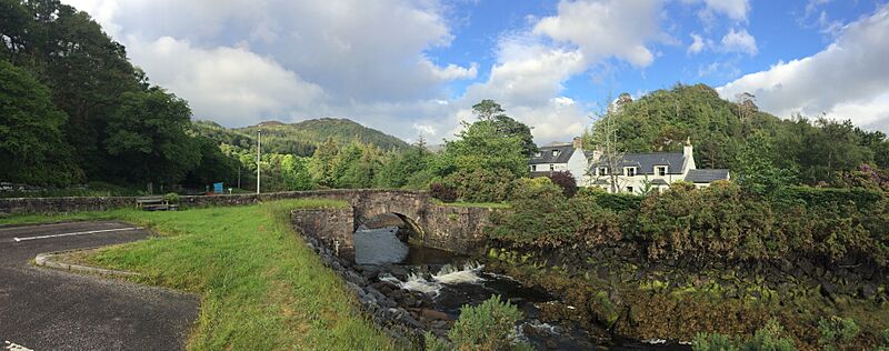 Panoramic vie of The Old Inn at Gairloch Highlands