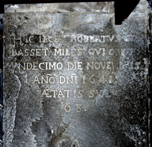 RobertBasset Died1641 LedgerStone HeantonPunchardonChurch