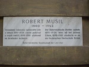 Robert Musil, pamětní deska, Brno