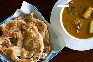 Roti titchu with beef curry