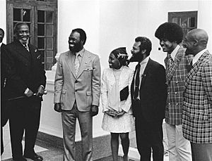 Roy Innis, Jomo Kenyatta, Doris Funnye Innis in Kenya Circa 1970