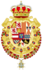 Royal Greater Coat of Arms of Spain (1700-1761) Version with Golden Fleece and Holy Spirit Collars.svg