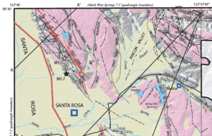 Santa Rosa 1969 earthquake locations