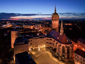Schloss und Schlosskirche Wittenberg Luftbild 2024 Toni Klemm